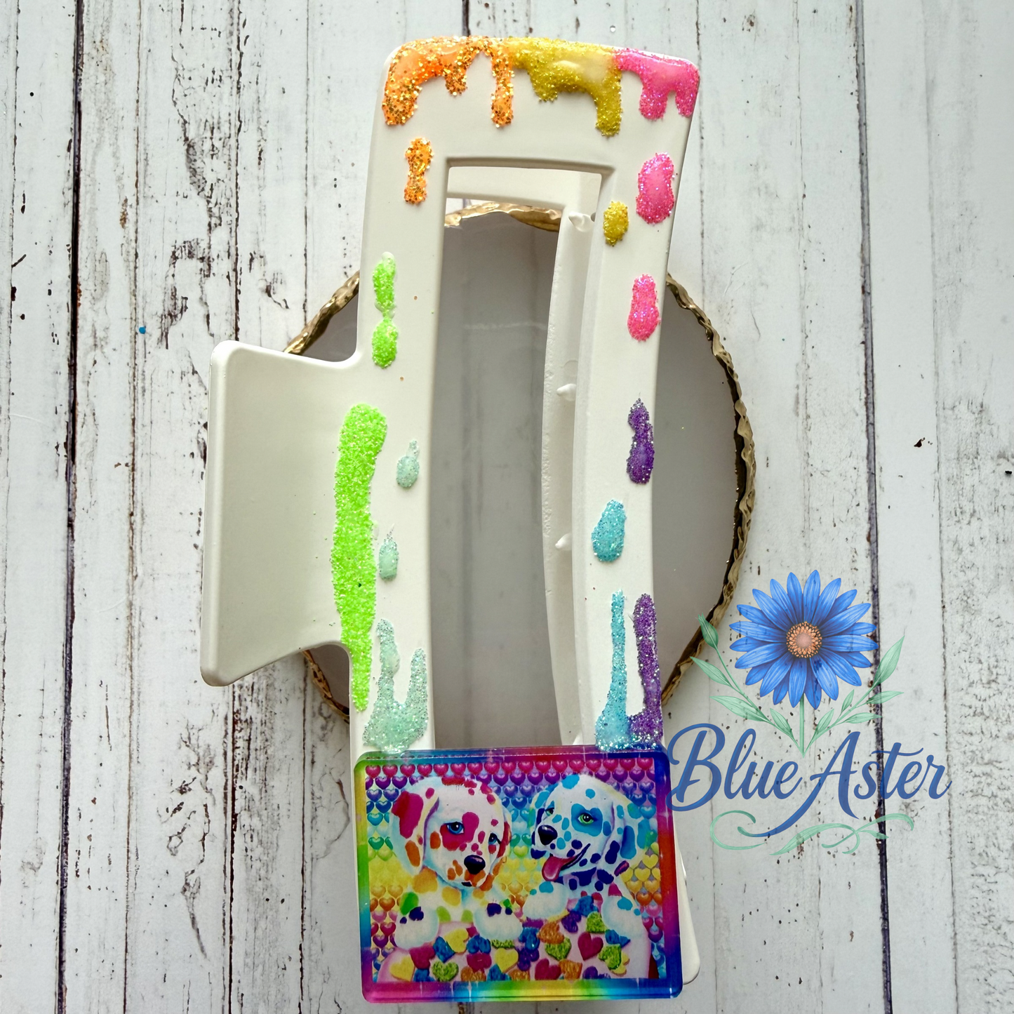 Rainbow Dog Claw Clip