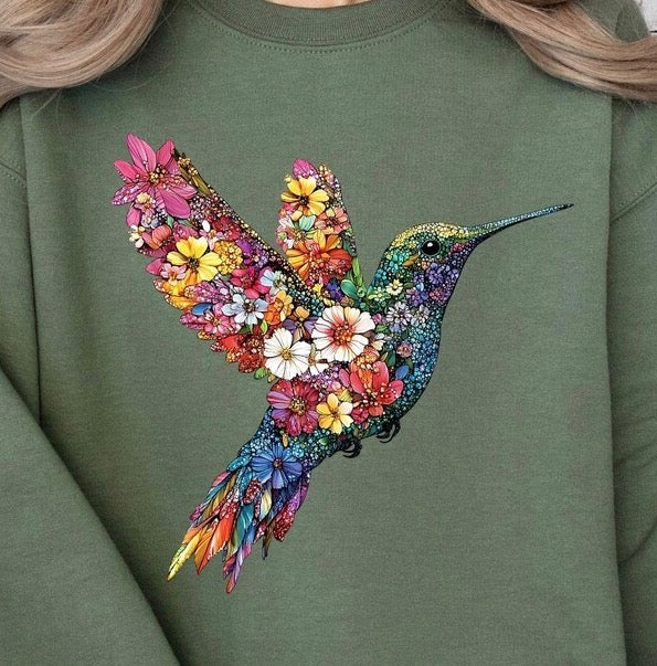 Floral Hummingbird - MTO Shirt
