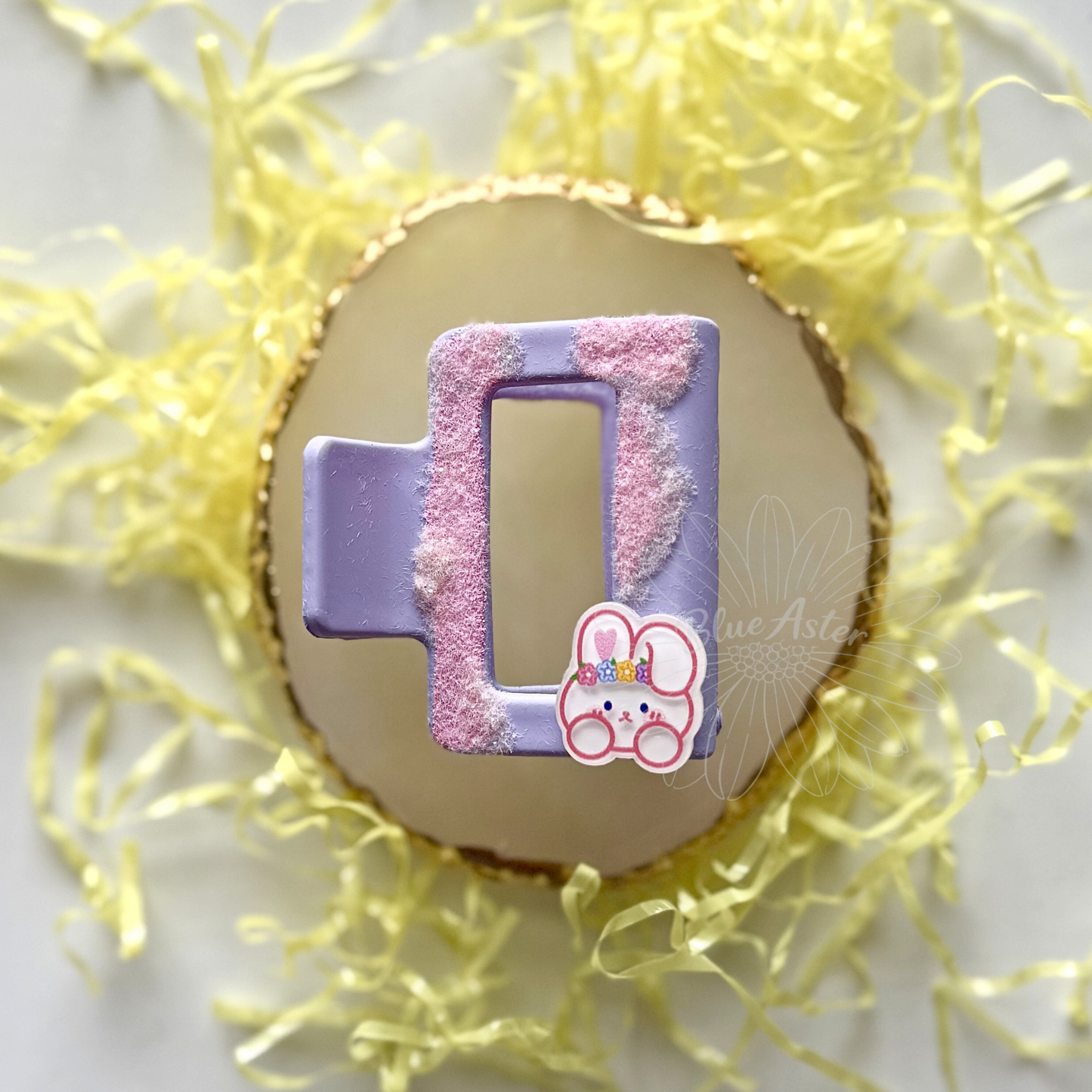 Small Purple Fuzzy Bunny RTS Clip