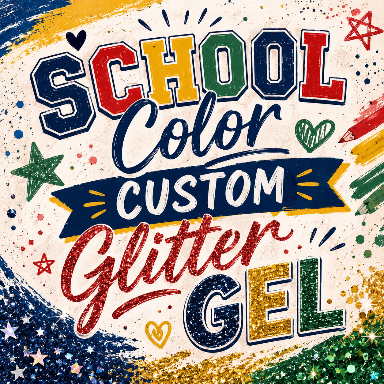 School Spirit Custom Glitter Gel
