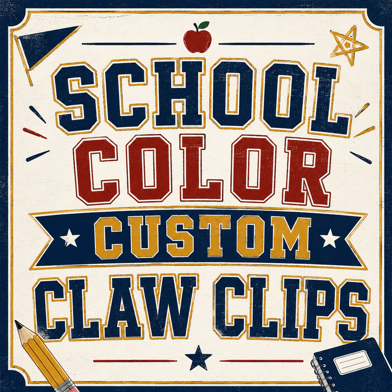 School Spirit Claw Clips