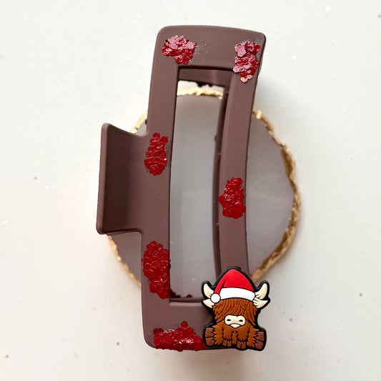 Mooo-ey Christmas Claw Clip