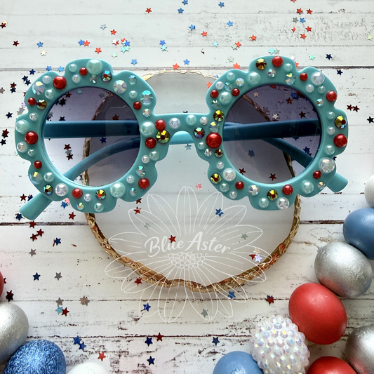 Blue Chaos Bling Sunnies