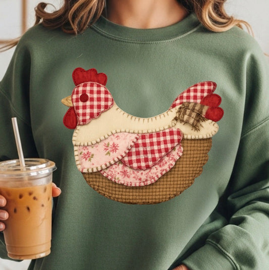 Patchwork Red Chicken - MTO Shirt