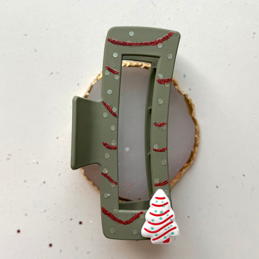 Christmas Cake Claw Clip