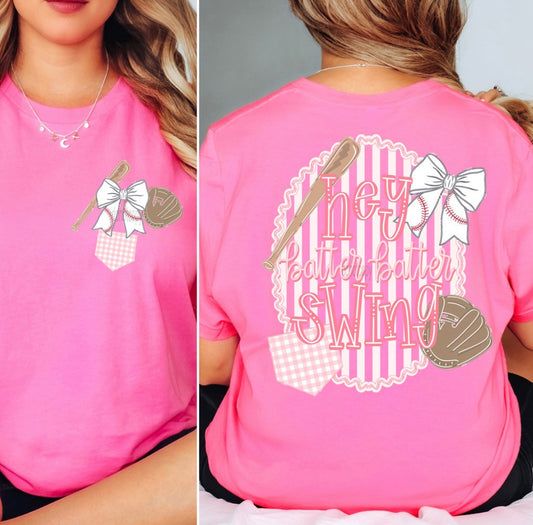 Hey Batter Batter Pocket and Back - MTO Shirt