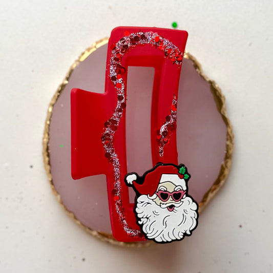 Santa Shades Claw Clip