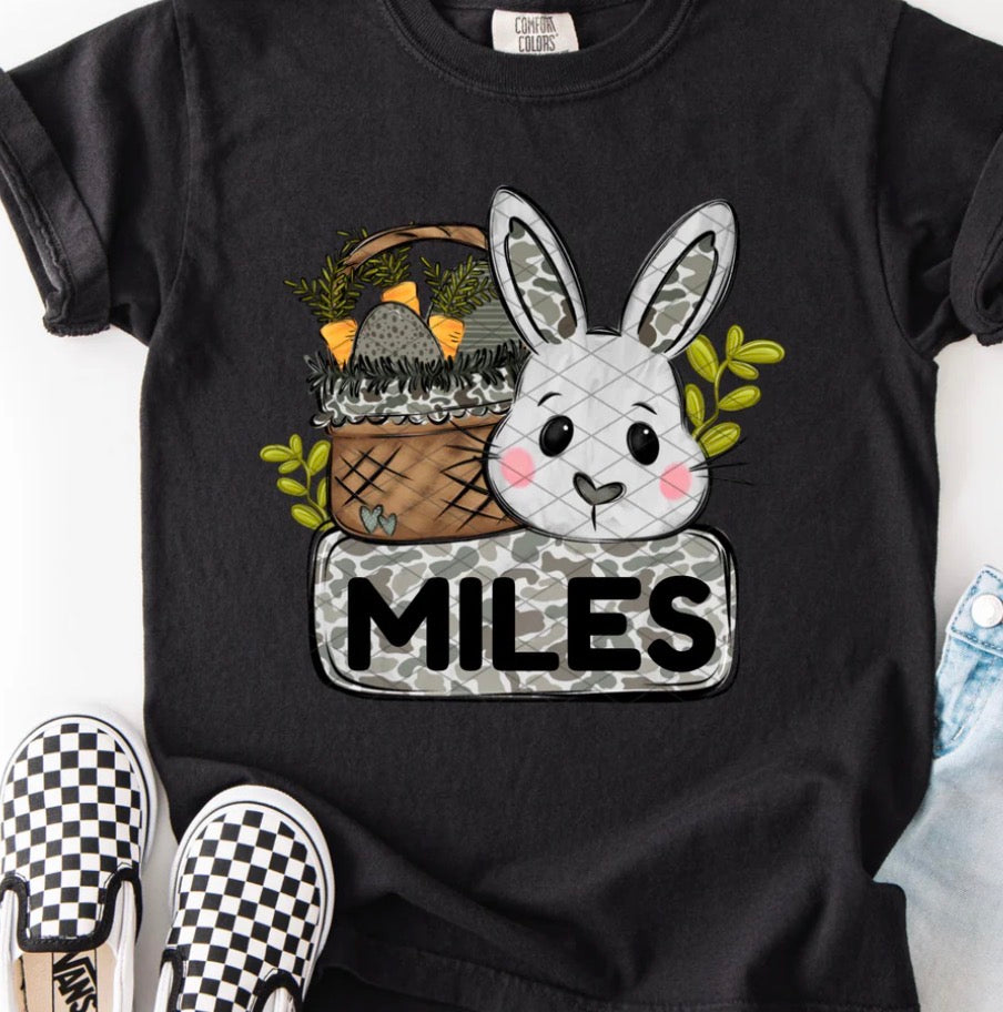 Personalized Camo Bunny *Leave Name in Notes* - MTO Shirt