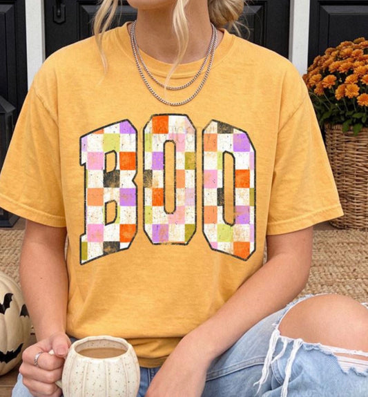 Checkered Boo - MTO Shirt