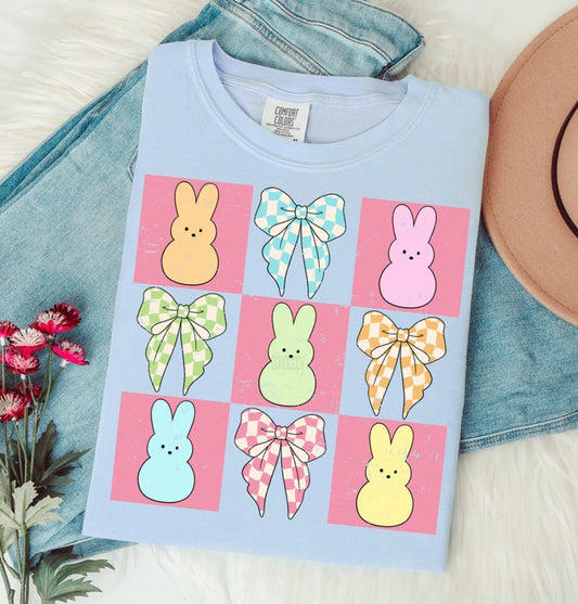 Checker Bow Bunnies - MTO Shirt