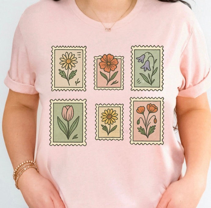 Flower Stamps - MTO Shirt