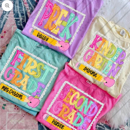 Colorful PreK-6th (Leave grade and name in notes)- MTO Shirt