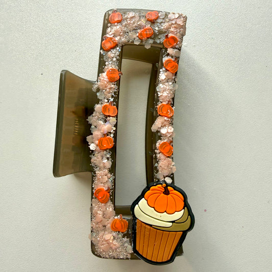 Pumpkin Cupcake Claw Clip