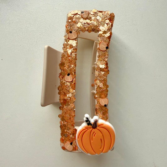 Soft Pumpkin Claw Clip