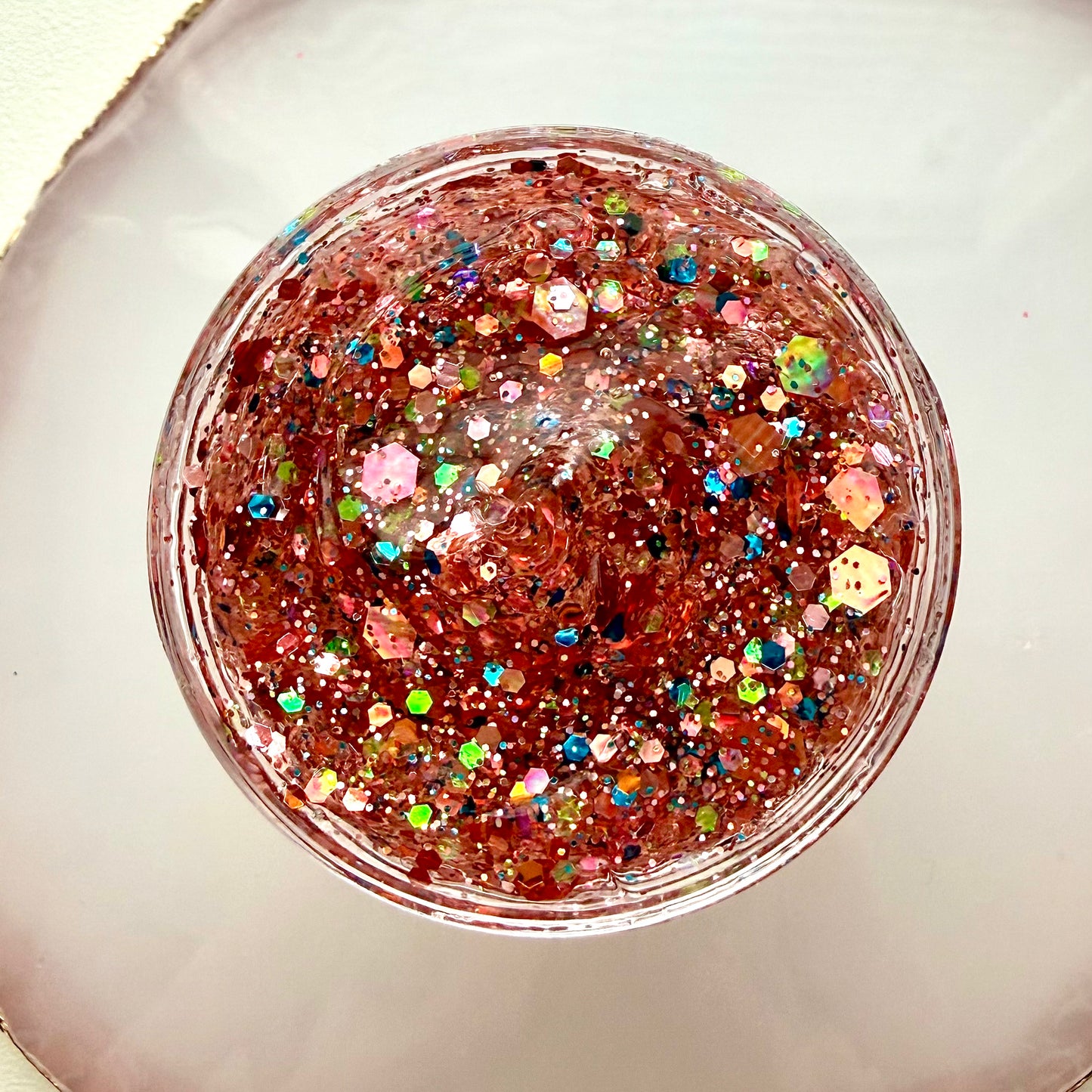 Rosy Confetti Glitter Gel